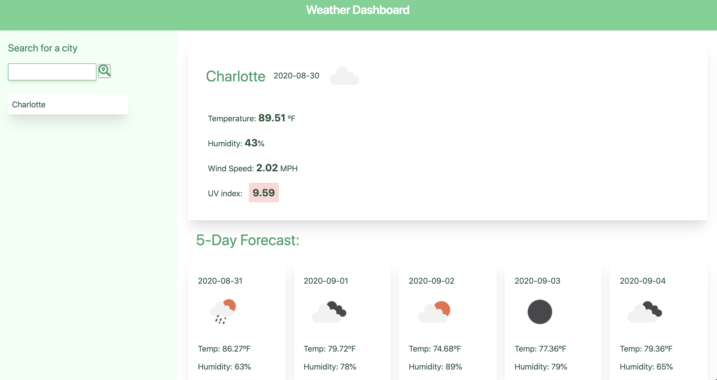 Weather Dashboard